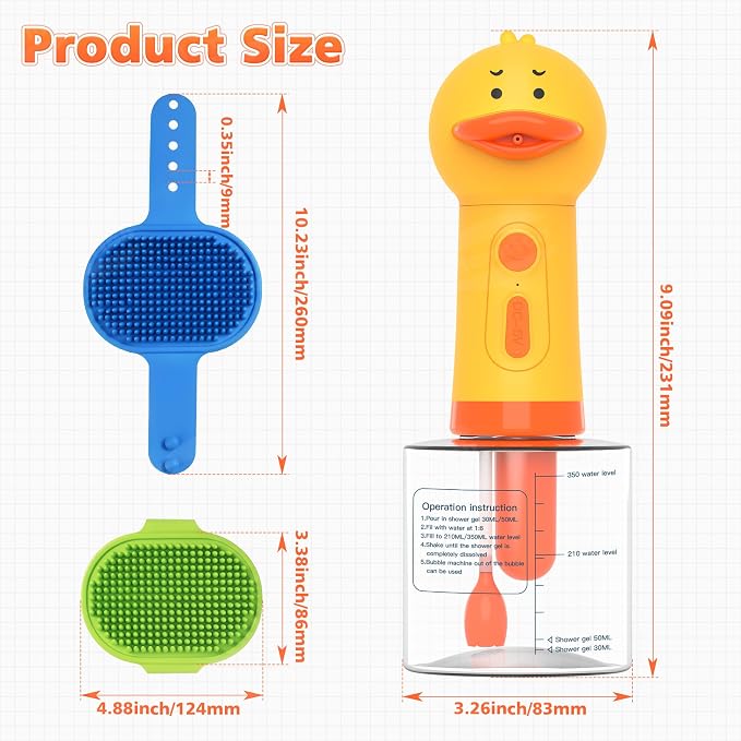 Homrich Electric Dog Soap Dispenser, Automatic Dog Cleaning Foam Machine, Dog Shampoo Sprayer with Brush for Dog and Cat Bathing, Shampoo Foamer for Pet Bathing, Bathroom, Kitchen Sink
