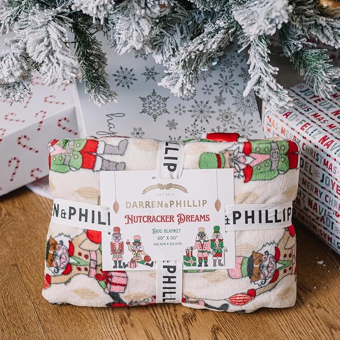 Darren & Phillip Nutcracker Dreams Blanket - Ultra-Soft Blankets Made with Plush Fleece - Perfect as a Dog Bed Blanket or for Cuddling with Your Pup - Ultra-Snuggly Blankets for Dogs & Humans