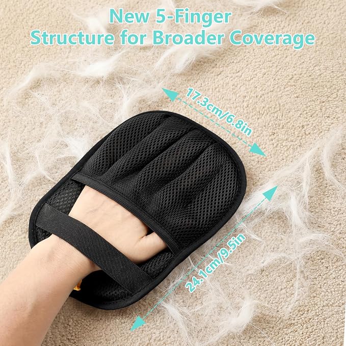 New Upgrade Pet Hair Removal Glove for Dogs & Cats, Electrostatic Reusable Magic Brush Removal Glove, Washable Pet Hair Remover Tool for Clothing, Sofa, Rug, Auto Interior