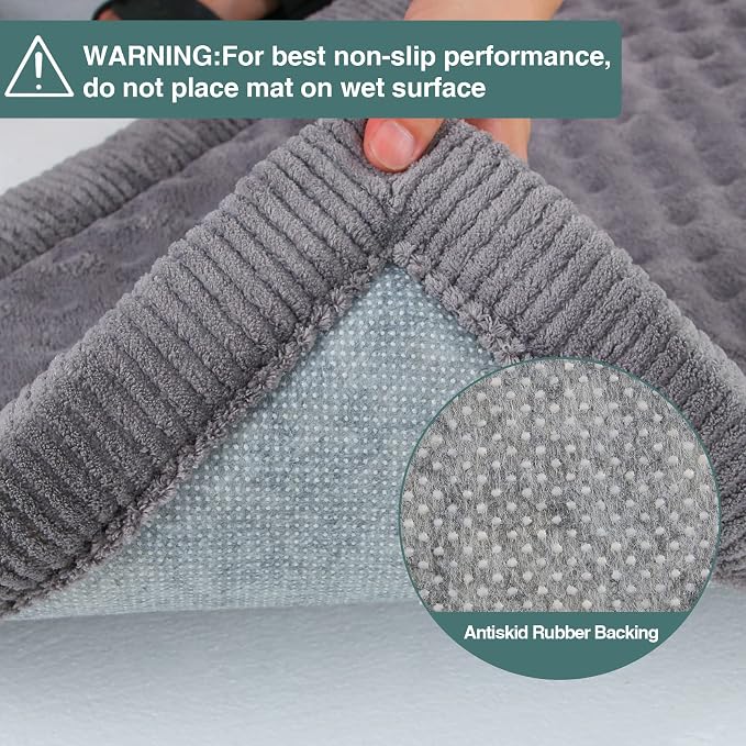 Large 36 Inch Dog Crate Bed Memory Foam Kennel Pad for Dog Cages Washable | Grey Soft Flannel Washable Anti Slip Pet Sleeping Mat Gray