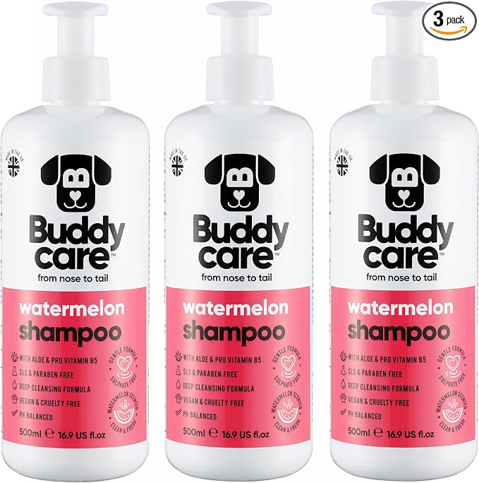 Watermelon Dog Shampoo by Buddycare | with Aloe Vera and Pro Vitamin B5 (50.72oz)