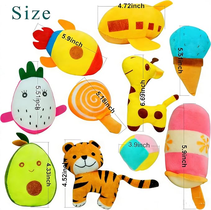 30 Pcs Dog Squeaky Toys, Cute Plush Small Dog Toys with Squeakers, Interactive Puppy Chew Toys for Small Medium Dogs to Keep Them Busy