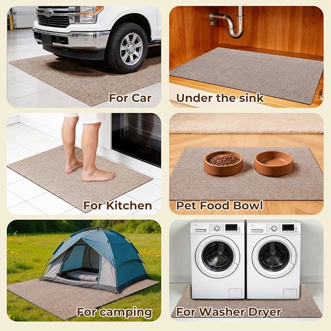 Dog Crate Mat, 24 in X 36 in Dog Playpen Mat Kennel Mat | Waterproof Non-Slip Reusable Washable Floor Protector Extra Large cages Puppy Pee Pad for Under Dogs Crate Brown
