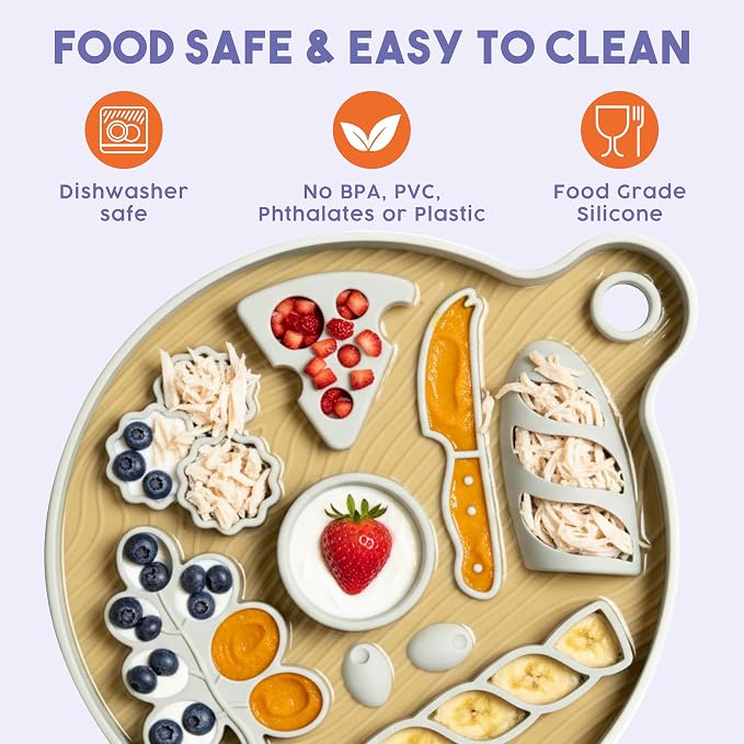 Awoo Smorgasboard - Silicone Dog and Puppy Lick Mat and Slow Feeder with Suction Cups - Non-Slip, Dishwasher Safe Pet Dish - Extends Mealtime for Fast Eaters - for Wet & Dry Food (Toast)
