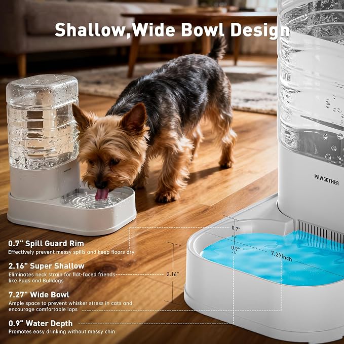Gravity Dog Water Bowl Dispenser with 6 pcs Filters 1 Gallon/3.78L Automatic Pet Water Dispenser for Dogs Gravity Water Bowl for Cats