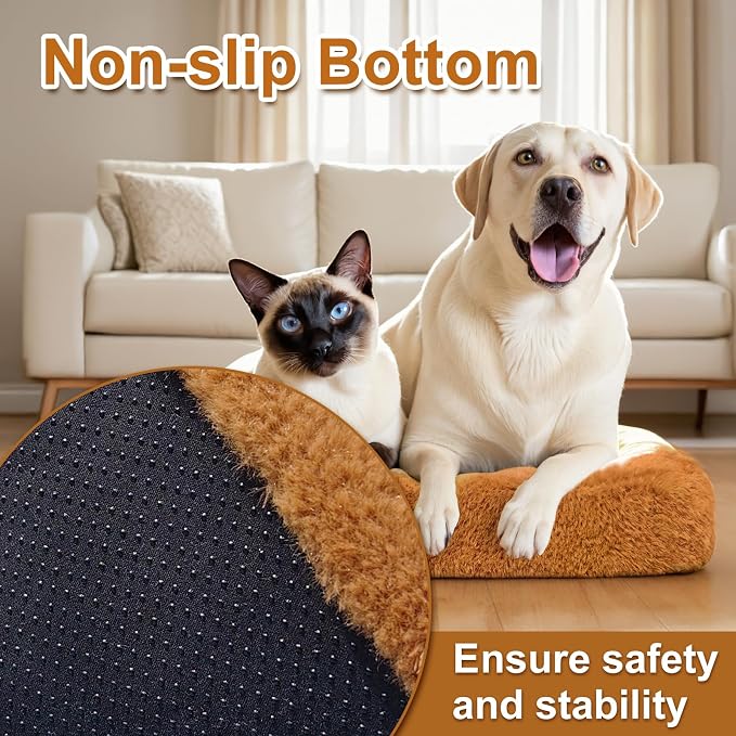Orthopedic Dog Bed for Small Dogs, Toast Style Washable Non-Slip Pet Bed for Dogs and Cats, Puppy Kitten Washable Pet Mat Bed for Crate Home Indoor