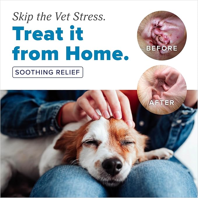 TropiClean HomeVet Medicated Ear Drops for Dogs, Vet Recommended, 2oz