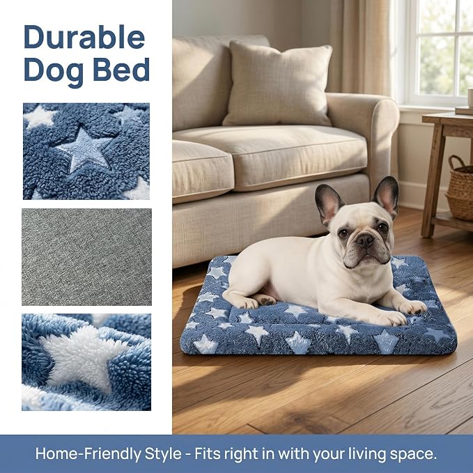 Dog Bed Mat - Reversible Dog Crate Bed Mats, Soft & Breathable Kennel Pad, Durable Crate Bed for Small Medium Large Dogs & Cats