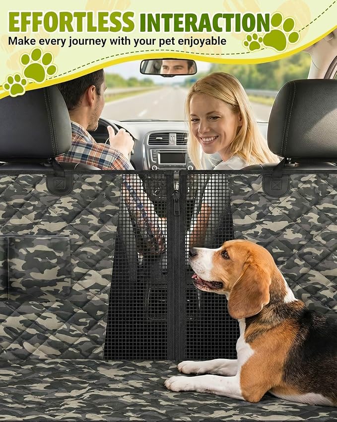 Dog Car Seat Cover, 600D Heavy Dute Durable Car Seat Cover for Dogs Pets, 100% Waterproof Scratch Proof Nonslip Dog Hammock for Cars, Seat Covers Protector with SeatBelt for Pet Sedan SUV Trucks