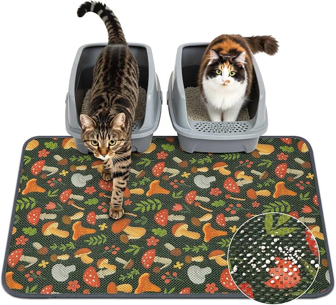 Unicorn Catcher 33"x22" Cat Litter Mat Machine Washable Litter Trapping Pad | Kitty Paw Friendly Padding With Breathable 3D Air Mesh Technology And A Non-Slip Base To Keep Home Floors Debris-Free