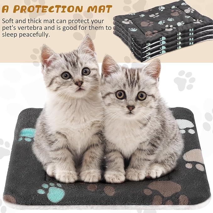 4 Pack Soft Pet Bed Mat Small Dog Crate Fleece | Tuanse Soft Pet Beds Mat Small Dog Crate Fleece,13 X 19 Inches,Black