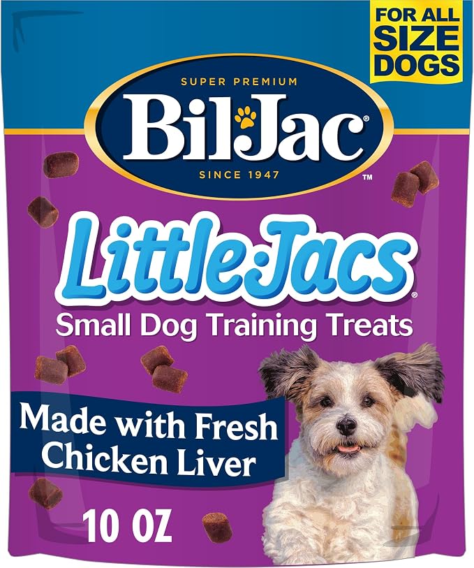 Bil-Jac Little-Jacs Soft Dog Training Treats with Chicken Liver | 10 oz | Soft, Bite-Sized Treats Made with Fresh Chicken Liver & Chicken, Ideal for Training with Less Than 3 Calories per Treat