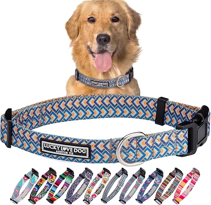 Lucky Love Dog Collars, Comfortable, Soft, Cute Dog Collar for Large Dogs, Murphy, Large