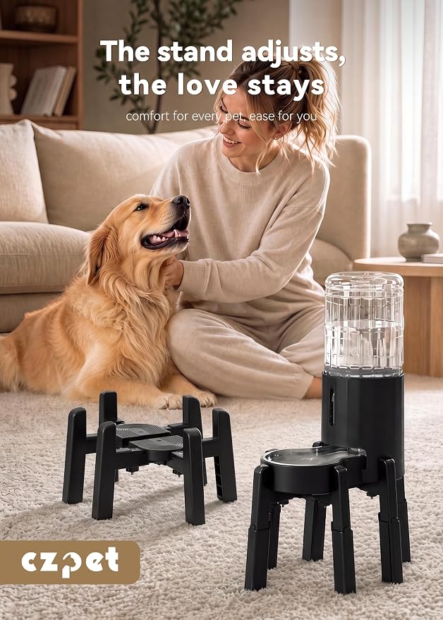 Dog Water Dispenser Stand Extra Large Holder [Stand Only] | Suitable for Pet Automatic Feeders, Size and Height Adjustable, Elevated Stand for Pet Feerders of Large Dogs