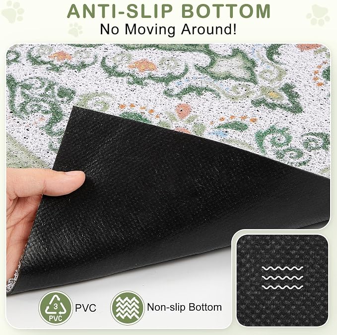 Unicorn Catcher 33"x22" Cat Litter Mat Non-Slip Washable Litter Box Mat | High-Density PVC Litter Catcher Mat Efficiently Traps Scattered Litter From Paws To Keep Floors Clean