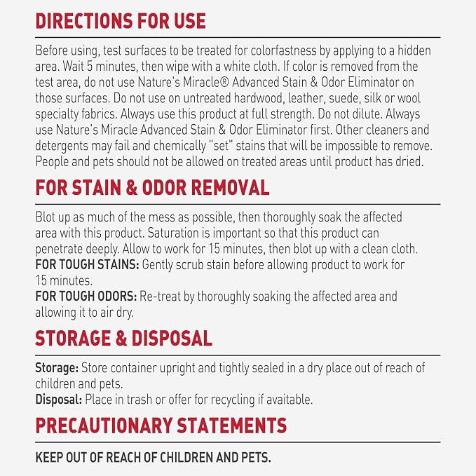 Nature's Miracle Advanced Dog Stain & Odor Eliminator Foam, 64 oz | Enzymatic Cleaner Eliminates the Toughest Dog Messes, Flip & Go Continuous Sprayer, Safe For Pets and Home*, Fresh Scent