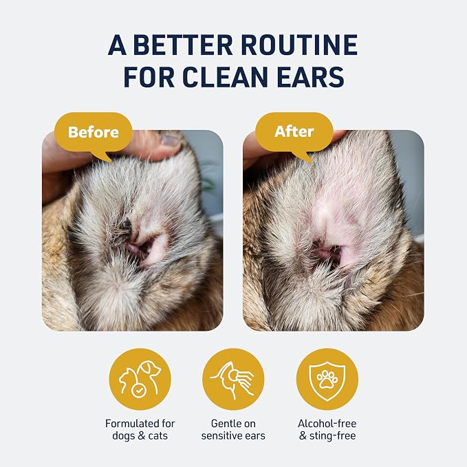 Veterinary Formula Clinical Care – Ear Therapy – Vet Recommended Ear Cleaner for Dogs & Cats that Helps Manage Stinky Buildup and Support Daily Health – 8 oz.