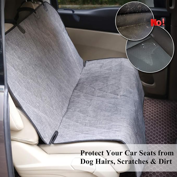 VIVAGLORY Dog Seat Cover Pet Seat Protector, Large, Heather Black | Backseat Cover for Car Suv & Truck, Back Rear Backseat Bench Protector