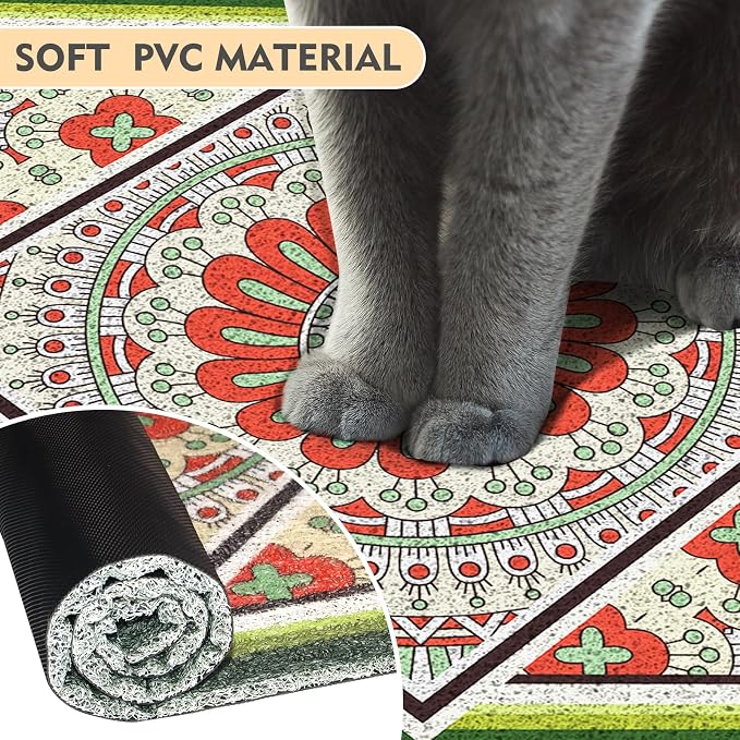 Extra Large Cat Litter Mat 30"x24",Heavy-Duty Litter Rug Catcher with Deep Textured Surface,Non-Slip Kitty Litter Mat Waterproof & Easy Clean, Ideal for Multiple Cats