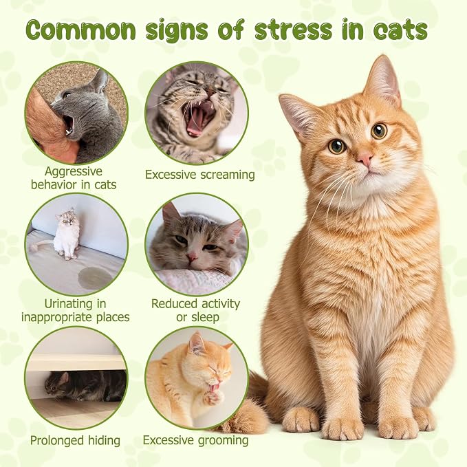 QHZ Cat Calming Diffuser for Anxiety Relief – Portable Cat Anxiety Treatment for Travel, Car, Vet & Home, No Plug-in Needed, 24-Hour Stress Support for Cats & Kittens, 12-Pack