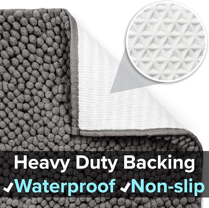 CatGuru Cat Litter Mat, Medium, Extra Large, XXL, Waterproof Litter Box Mat, Non Slip Kitty Litter Mat, Machine Washable Litter Trapping Mat, Soft Litter Tray, Cat Stuff (XXL, Dark/Heavy-Duty)