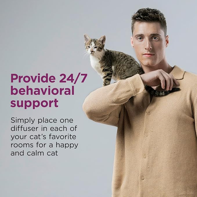 Comfort Zone 60 Day Starter Kit: 1 Cat Calming Diffuser & 2 Refills; Cat Pheromones Help Anxiety; Reduce Stress,Urine Marking,Scratching,(Pack of 2)