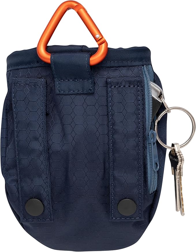 Kurgo Go Stuff It Dog Treat Bag, Training Treat Pouch Bag for Dogs, Treat Pouches for Pets, Hands-Free Pouch Waist, Reflective, Includes Carabiner, MOLLE-Compatible (Navy Blue) | MOLLE-Compatible Training Pouch with Drawstring Closure, Zippered Storage...