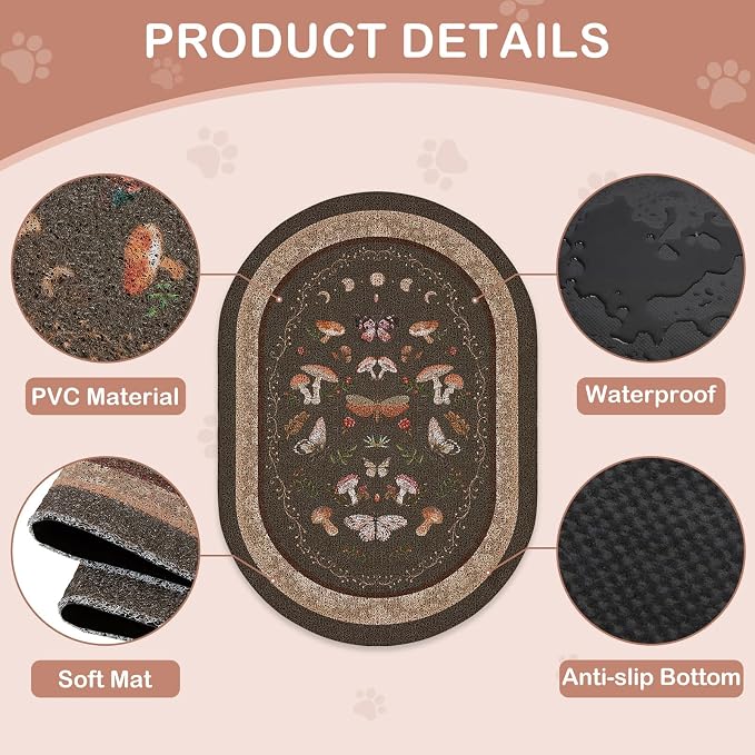 Bienbee Cat Litter Mat, 24" x 15" Dense Trapping Mesh for Litter Boxes | Litter Box Mat with PVC Mesh, Waterproof &Urineproof, Non-Slip Grip, Soft On Kitty Paws and Easy to Clean to Protect Floor