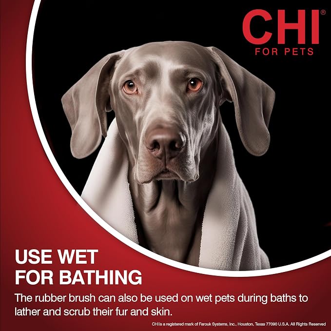 CHI for Dogs Detangling Grooming Glove, Dual-Sided Mitt | For wet or dry use, coated pin tips, removes hair and massages coat, adjustable one-size strap daily