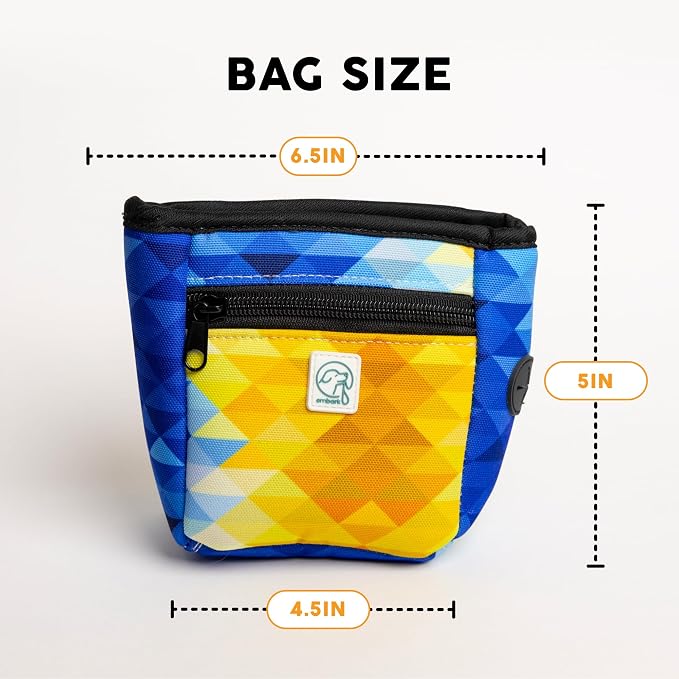 Embark Dog Treat Pouch - Waterproof Training Bag & Portable Water Bowl | Leakproof Treat Bag with Hook, Magnetic Closure, Extra Pocket for Phone & Keys with Poop Bag Outlet For Dogs - Apollo