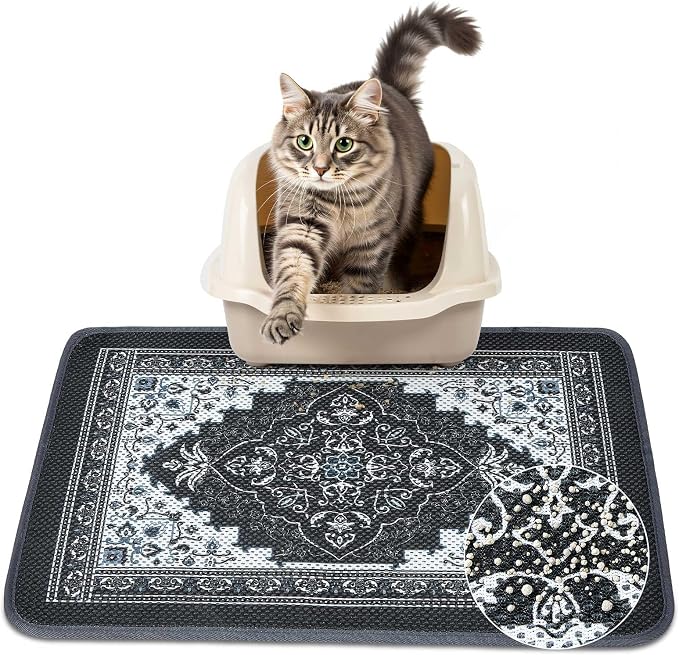 Unicorn Catcher 24"x15" Cat Litter Mat Machine Washable Litter Trapping Pad | Kitty Paw Friendly Padding With Breathable 3D Air Mesh Technology And A Non-Slip Base To Keep Home Floors Debris-Free