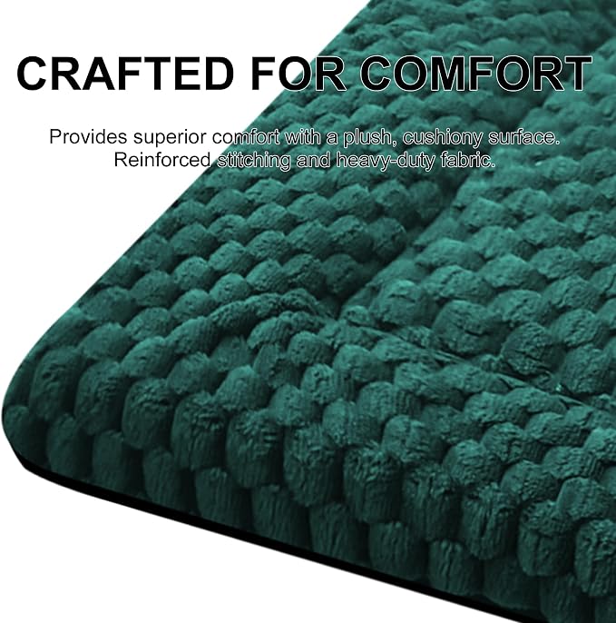 Dog Bed Mat,Reversible & Ultra Soft Kennel Pad-Machine Washable Pet Bed for Dogs & Cats-All-Weather Crate Liner for Crates,Carriers & Travel (Dark Green, 35" L x 23" W x 1.5" Th)