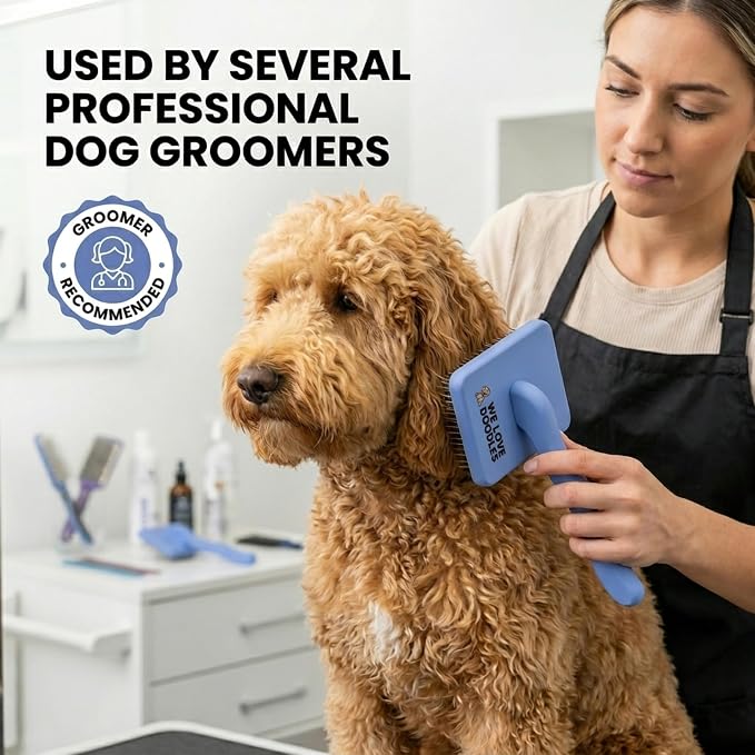 We Love Doodles Large Slicker Brush for Dogs & Dog Dematting Comb - Easily Remove Dog Tangles