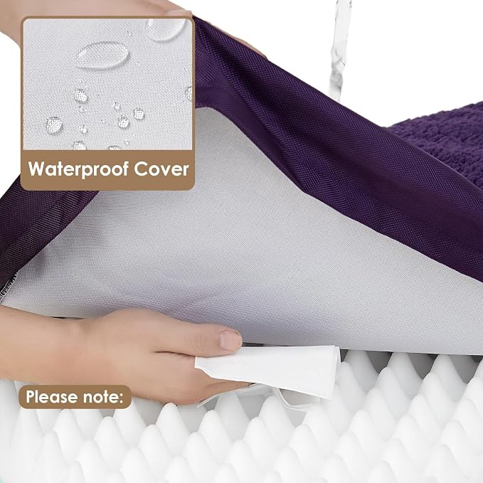 EHEYCIGA Orthopedic Dog Bed Large with Removable Washable Cover, 35x23 | Egg Crate Foam Support, Durable Oxford fabric, Non-Slip Bottom, Machine Washable, Soft Waterproof Plush Pet Bed Mat For Crate