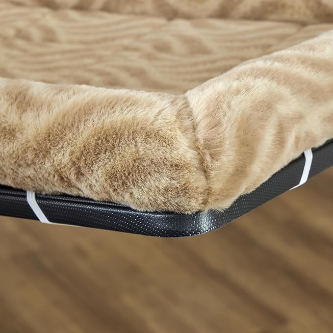MidWest Homes for Pets QuiteTime Deluxe Wave Bolster Bed for Extra Large Dogs; Easily Machine Wash and Dry; Tan; 48"; 40248-WVTN