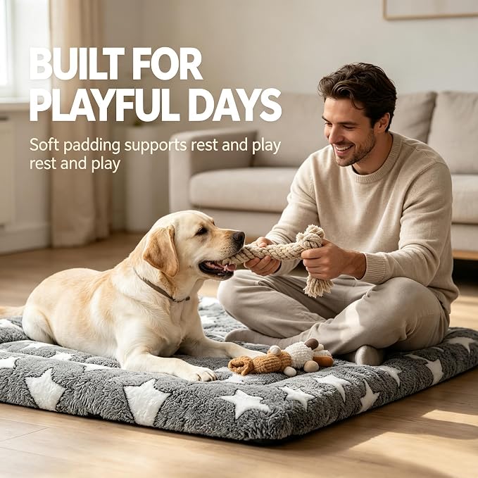 Dog Bed Mat - Comfortable Kennel Pad, Multi-Purpose Crate Bed for Dogs & Cats, Soft Support
