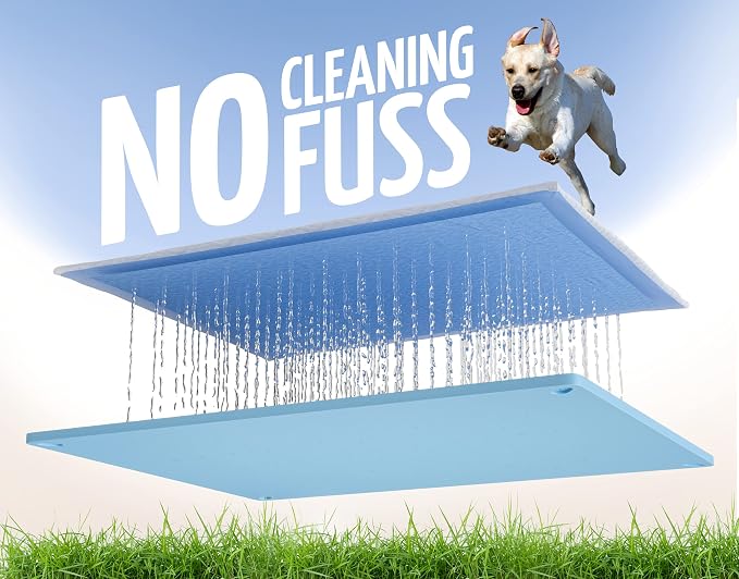 TidyFriend Dog Pee Pad Holder Tray Fits for 30” x 23” Pee Pads with Corner Lock Holes, Raised Edges, Non-Spill, Easy to Clean Silicone Dog Potty Tray Holder, for Indoor Floor Protection (Blue)