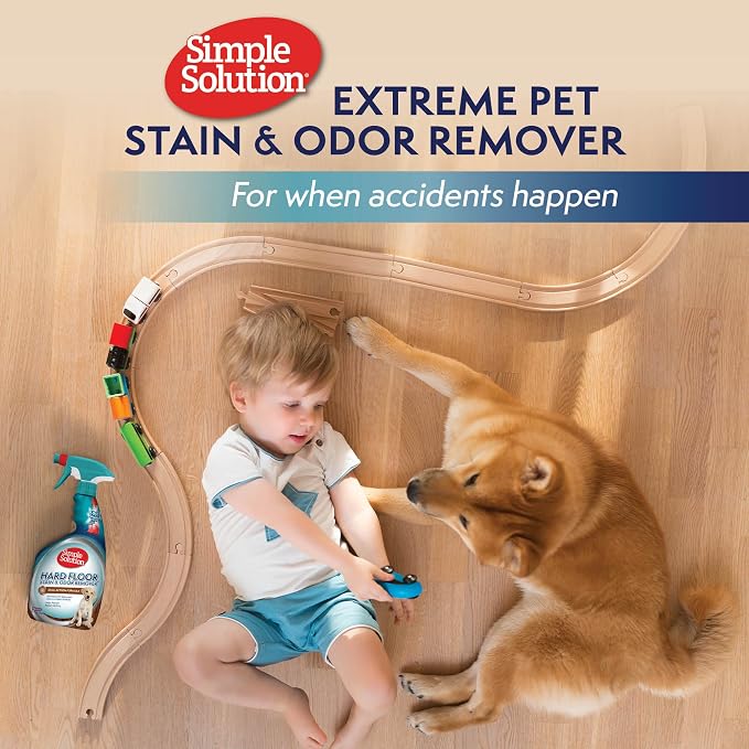 Simple Solution Extreme Stain & Odor Remover, Stain Cleaner, 32oz (2 Pack) | Dog Stain & Odor Remover, Pet Urine Enzyme Cleaner, Dog Urine Carpet Cleaner, Carpet Spray Cleaner, Pet Odor Eliminator