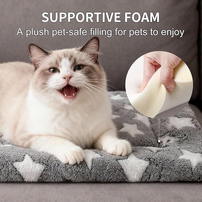 Dog Bed Mat, Reversible Crate Pad & Cute Dog Bed - Machine Washable Kennel Mat with Ultra Soft for Small Dogs & Cats
