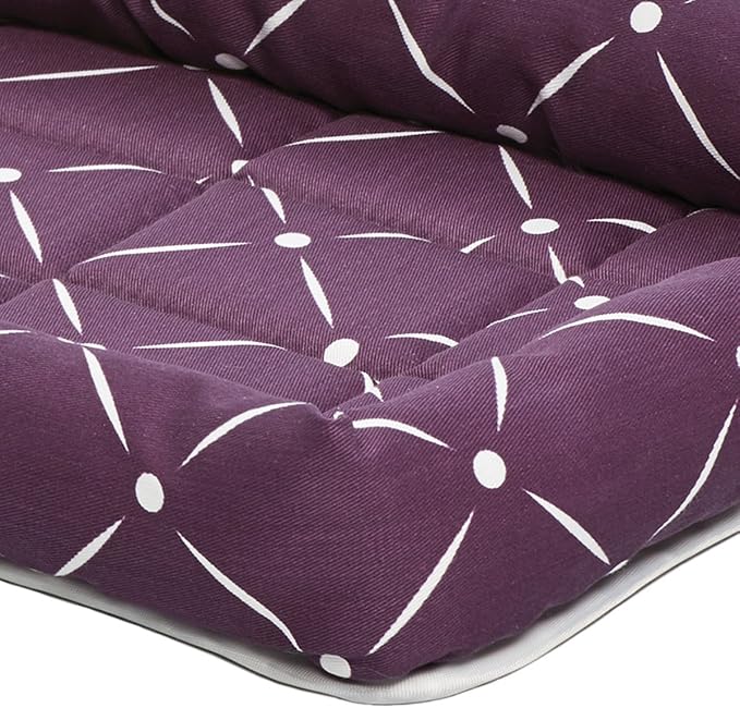 MidWest Homes for Pets 40222-PLD Quiet Time Couture Ashton Bolster Pet Bed, Small Dog/22, Plum & White Diamond Pattern