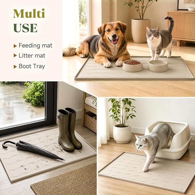 Songrey Thick Silicone Mat, Dog Bed for Crate, Dog Crate Pad, Washable and Anti-Slip