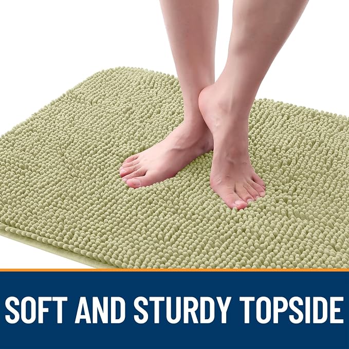 OLANLY Dog Door Mat for Muddy Paws 59x32, Super Absorbent Chenille Mud Mat | Vanilla, Absorbs Moisture and Dirt, Non-Slip Machine Washable Doormat, Quick-Drying Indoor Entryway Floor Carpet for Dogs