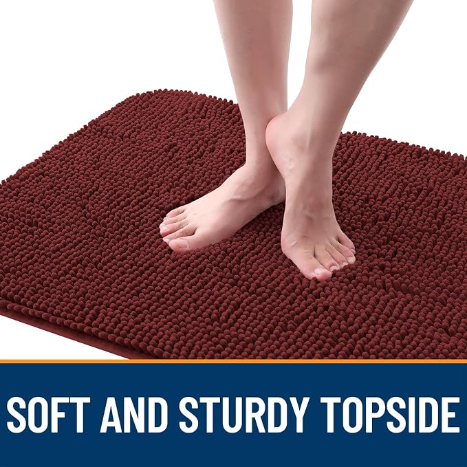 OLANLY Dog Door Mat for Muddy Paws 44x24, Super Absorbent Chenille Mud Mat | Caramel Russet, Absorbs Moisture and Dirt, Non-Slip Machine Washable Doormat, Quick-Dry Indoor Entryway Floor Carpet for Dogs