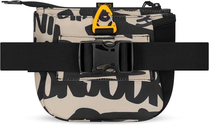 Backcountry Day Bag | Dog Training Treat Pouch | Eco-Friendly Recycled Fabric Fanny Pack with Zipper Closure, Built-in Poop Bag Dispenser & Adjustable Waist Belt (Ciao)