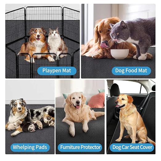 Kennel Pad Dog Crate Mat Liner, 48" x 29" - 2 Pack | Waterproof, Non-Slip, Washable Puppy Pee Pad for Kennel Training - Under Pet Cage to Protect Floors, Thin Cut to Fit Design
