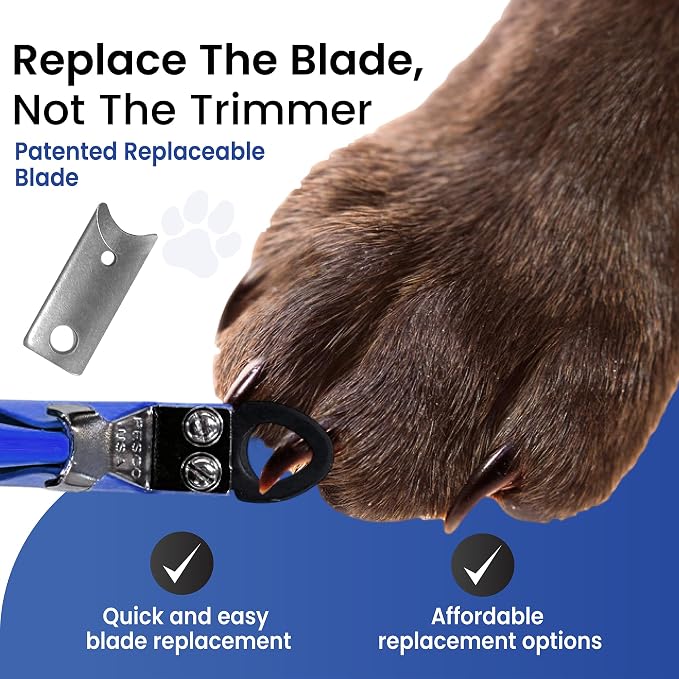 Resco Deluxe Dog Nail Clippers for Small to Medium Dogs - Professional USA-Made Guillotine Trimmer - Heavy Duty Steel, Blue