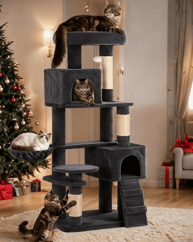 YITAHOME 70.8 inch Cat Trees for Large Cats | Cat Tower with Scratching Post, Hammock