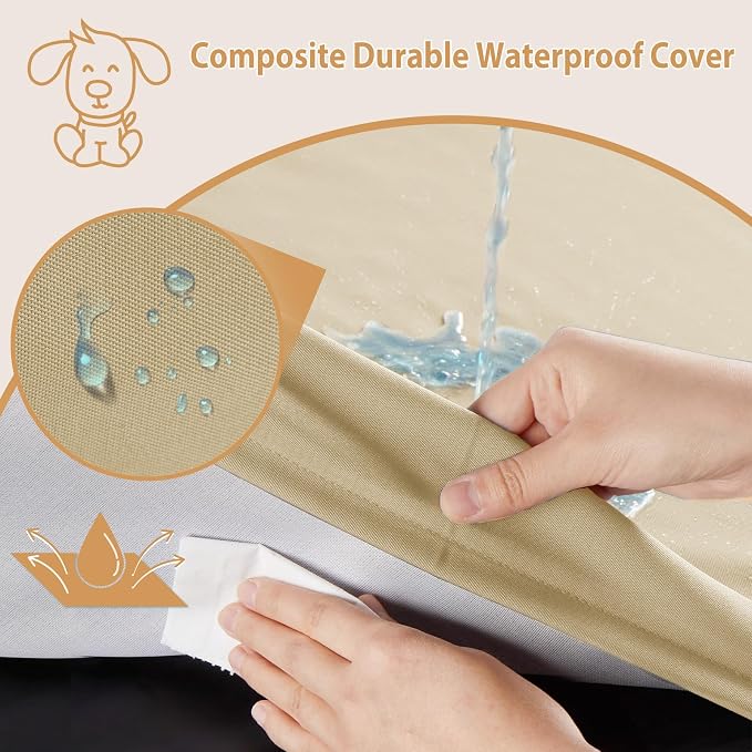 BFPETHOME Outdoor Waterproof Dog Bed for Large Dogs, Washable Cover, 47" | Outdoor & Indoor Use, Waterproof, For Medium, Large, Extra Large Dogs, Orthopedic, Egg Crate Foam, Up to 110 lbs
