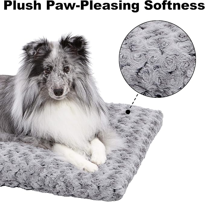 MidWest Homes for Pets XXS QuietTime Deluxe Gray Ombré Swirl Plush Pet Bed, Machine Washable, Non-Skid Bottom, Soft Crate Mat for 18-inch Crates