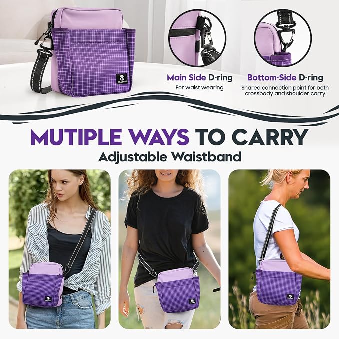 Dog Treat Pouch for Training, Magnetic Dog Walking Bag and Fanny Pack | Large treat pocket with poop bag dispenser, clicker and bowl; hands-free for dog training, walks, park trips and travel